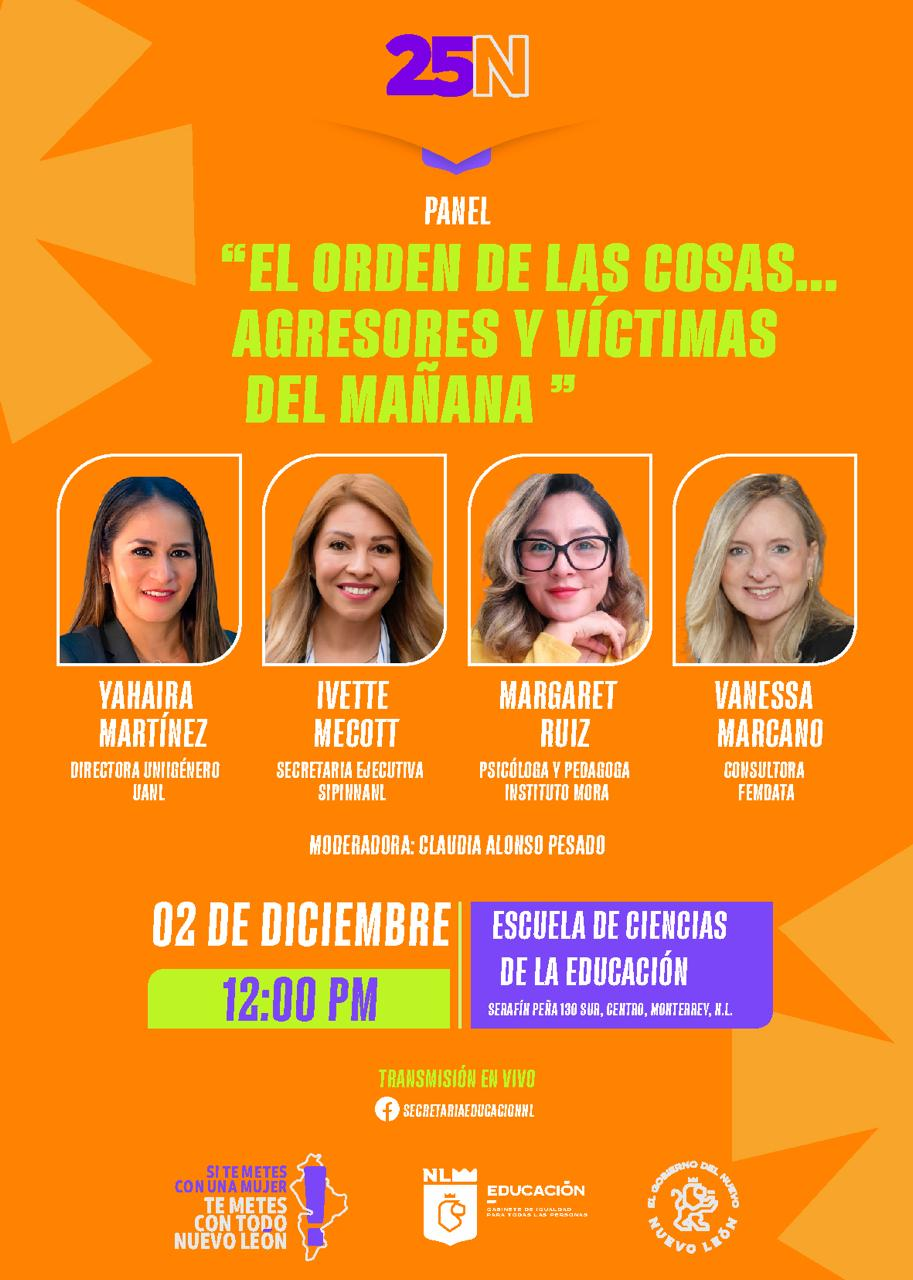 Expositora en el panel “El orden de las cosas..., agresores y víctimas del mañana”, invita